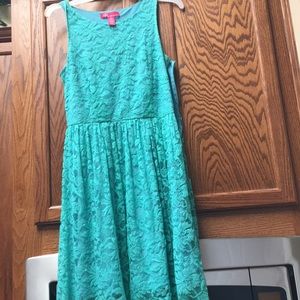 Lace blue mini dress